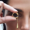 Fine Teardrop Hoop Ear Clips Gold