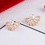 Women's Lotus Flower Earrings Gold