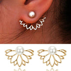 Women's Lotus Flower Earrings Gold