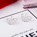 Women's Lotus Flower Earrings Silver