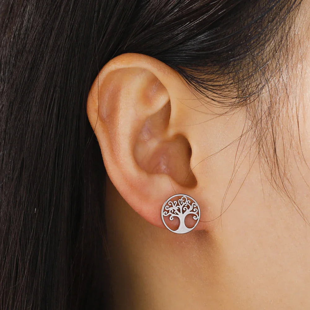 Tree of Life Stud Earrings Silver Earrings