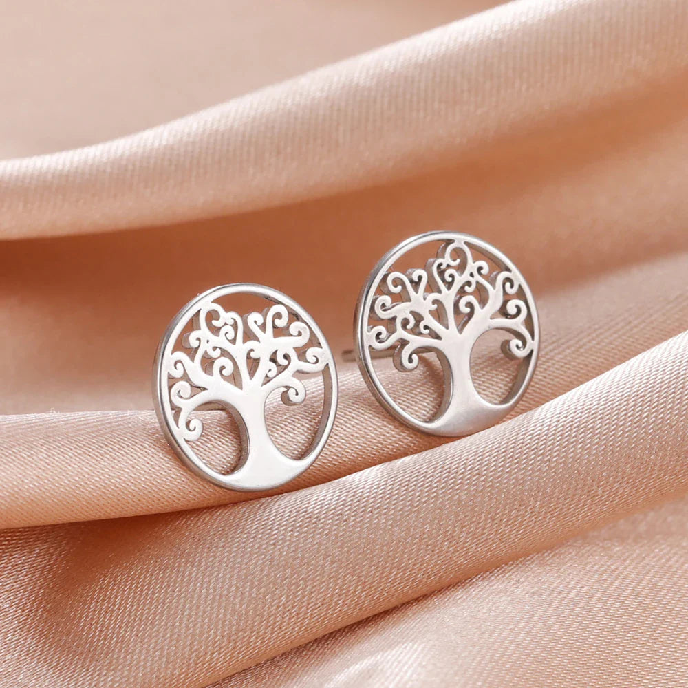 Tree of Life Stud Earrings Silver Earrings