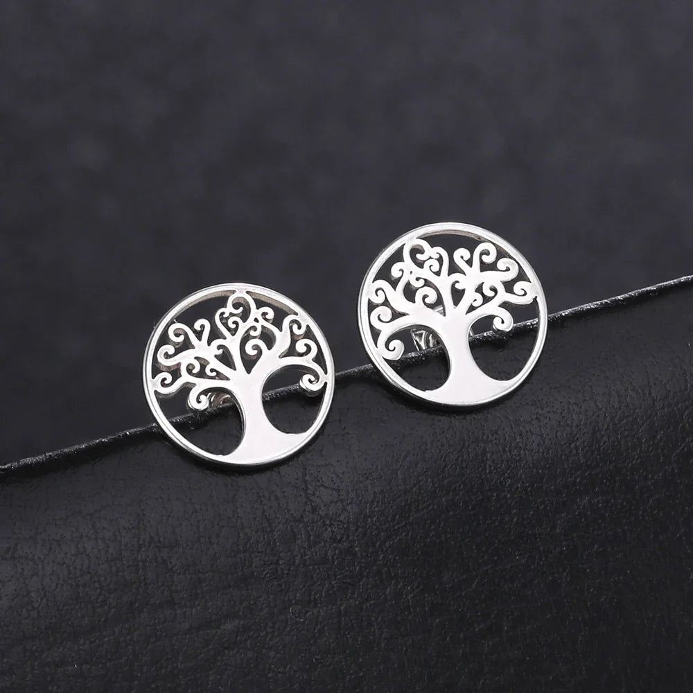 Tree of Life Stud Earrings Silver Earrings