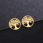 Tree of Life Stud Earrings Gold Earrings
