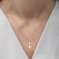 Women's gold anchor necklace