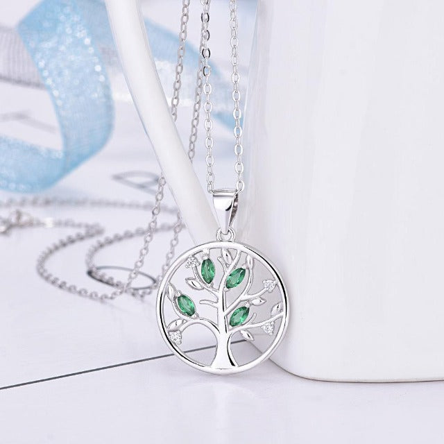 Women's Green Tree of Life Necklace