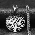 Tree of Life Necklace Hardened Steel Pendant