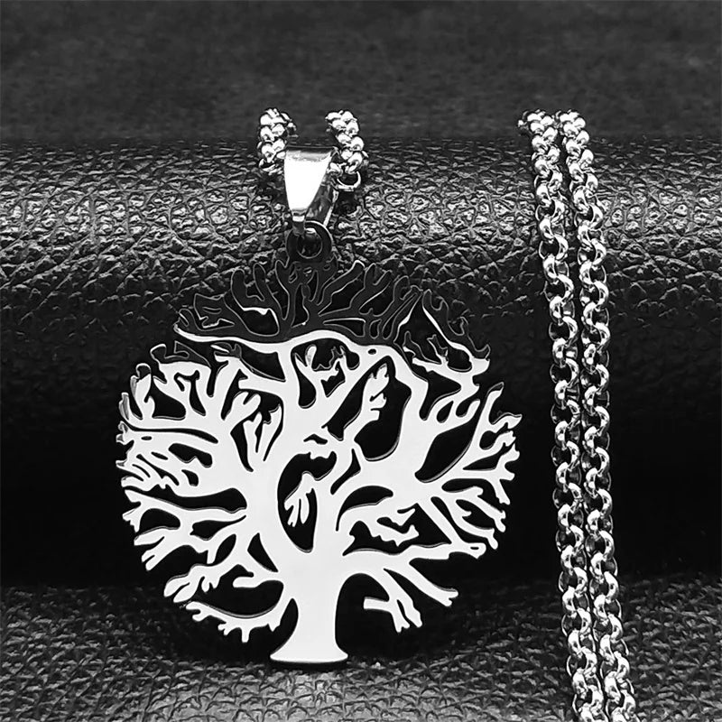 Tree of Life Necklace Hardened Steel Pendant