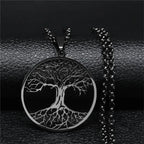 Tree of Life Necklace Hardened Steel Pendant
