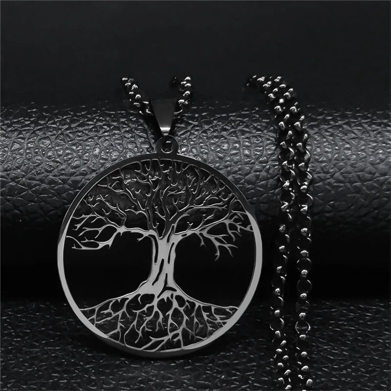 Tree of Life Necklace Hardened Steel Pendant