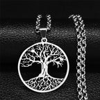 Tree of Life Necklace Hardened Steel Pendant men
