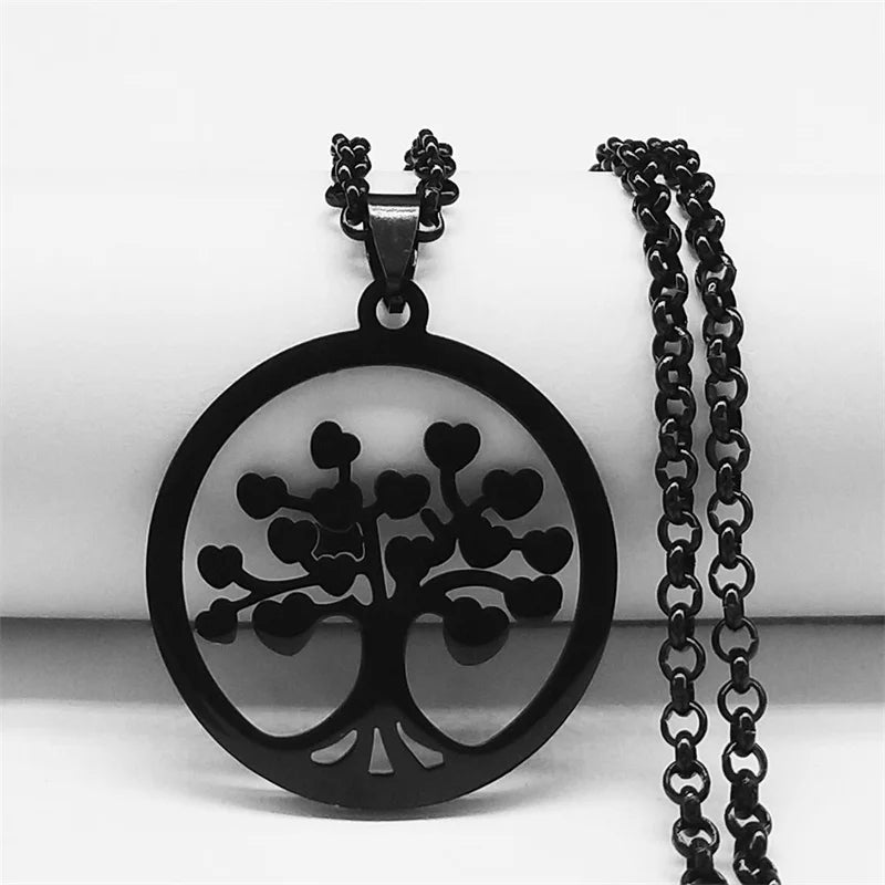 Tree of Life Necklace Hardened Steel Pendant women