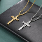 Tree of Life Necklace Cross Pendant Gold Silver