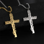 Tree of Life Necklace Cross Pendant Gold Silver
