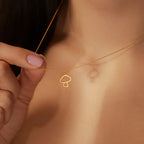 Necklace with Delicate Mushroom Pendant in Gold