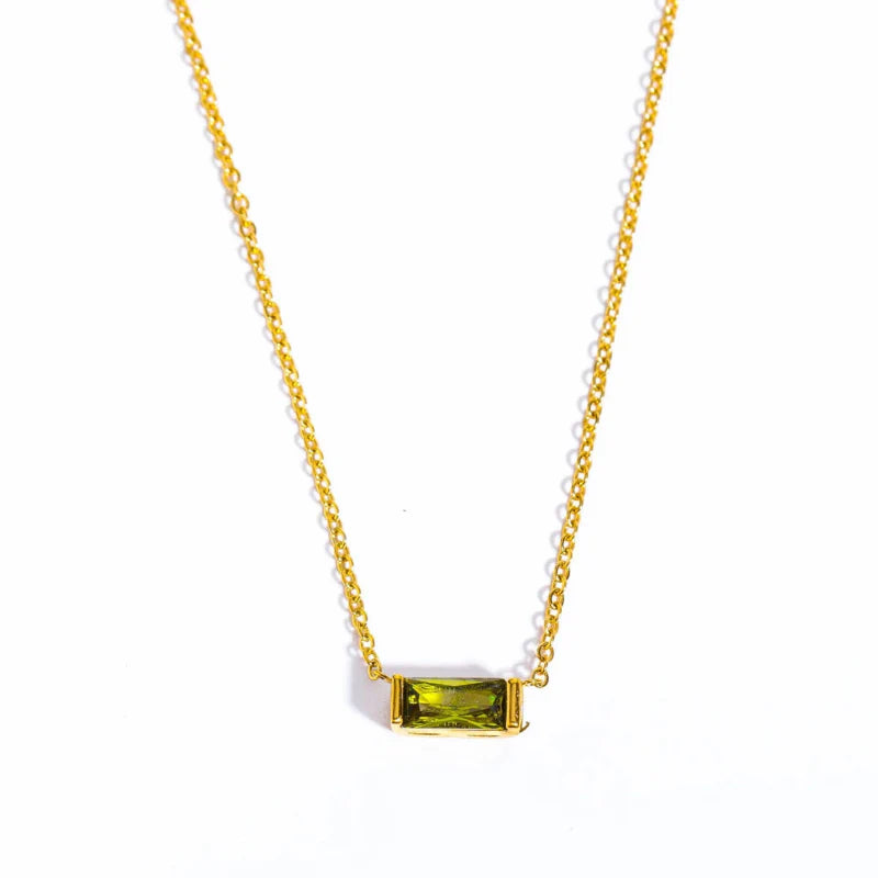 Necklace with Colorful Birthstone Pendant