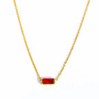 Necklace with Colorful Birthstone Pendant