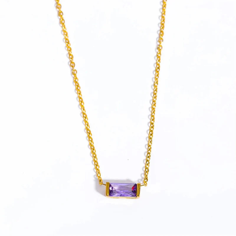Necklace with Colorful Birthstone Pendant