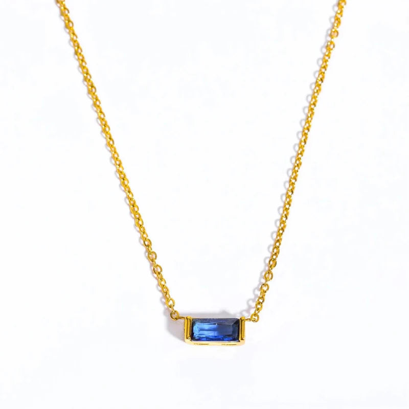 Necklace with Colorful Birthstone Pendant