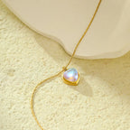 Necklace with Pretty Moonstone Heart Pendant