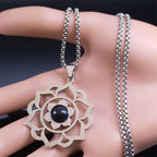 Necklace with a Lovely Lotus Flower Pendant 