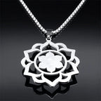 Necklace with a Lovely Lotus Flower Pendant 
