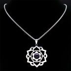 Necklace with a Lovely Lotus Flower Pendant 