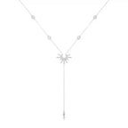 Necklace with Long Sun Pendant silver