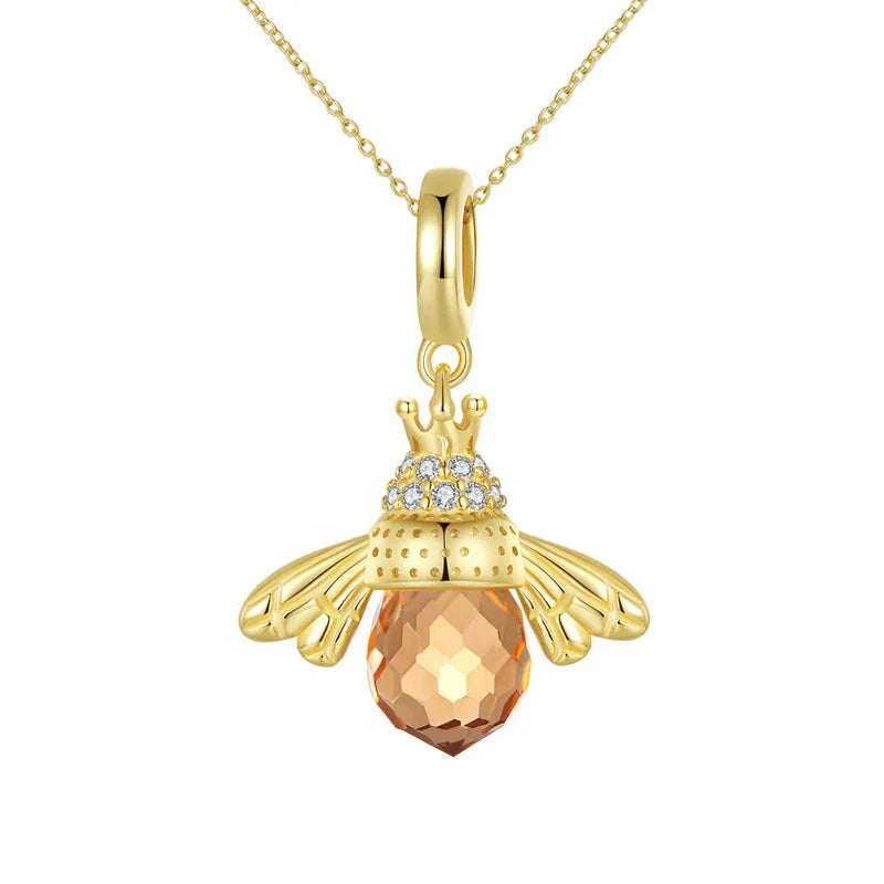 Necklace with bee pendant for women gold