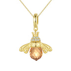 Necklace with bee pendant for women gold