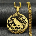 Necklace with Tree and Bird Pendant gold