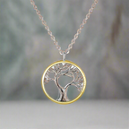 Women’s Tree of Life Pendant Necklace with Zircon
