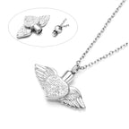 Urn necklace with angel wings pendant