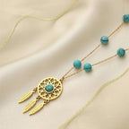 Dreamcatcher Pendant Necklace with Turquoise Beads