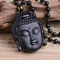 Necklace with Obsidian Buddha Pendant