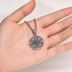 Necklace with Nautical Compass Pendant Wind Rose