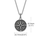 Necklace with Nautical Compass Pendant Wind Rose