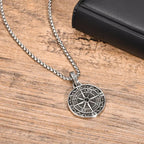Necklace with Nautical Compass Pendant Wind Rose