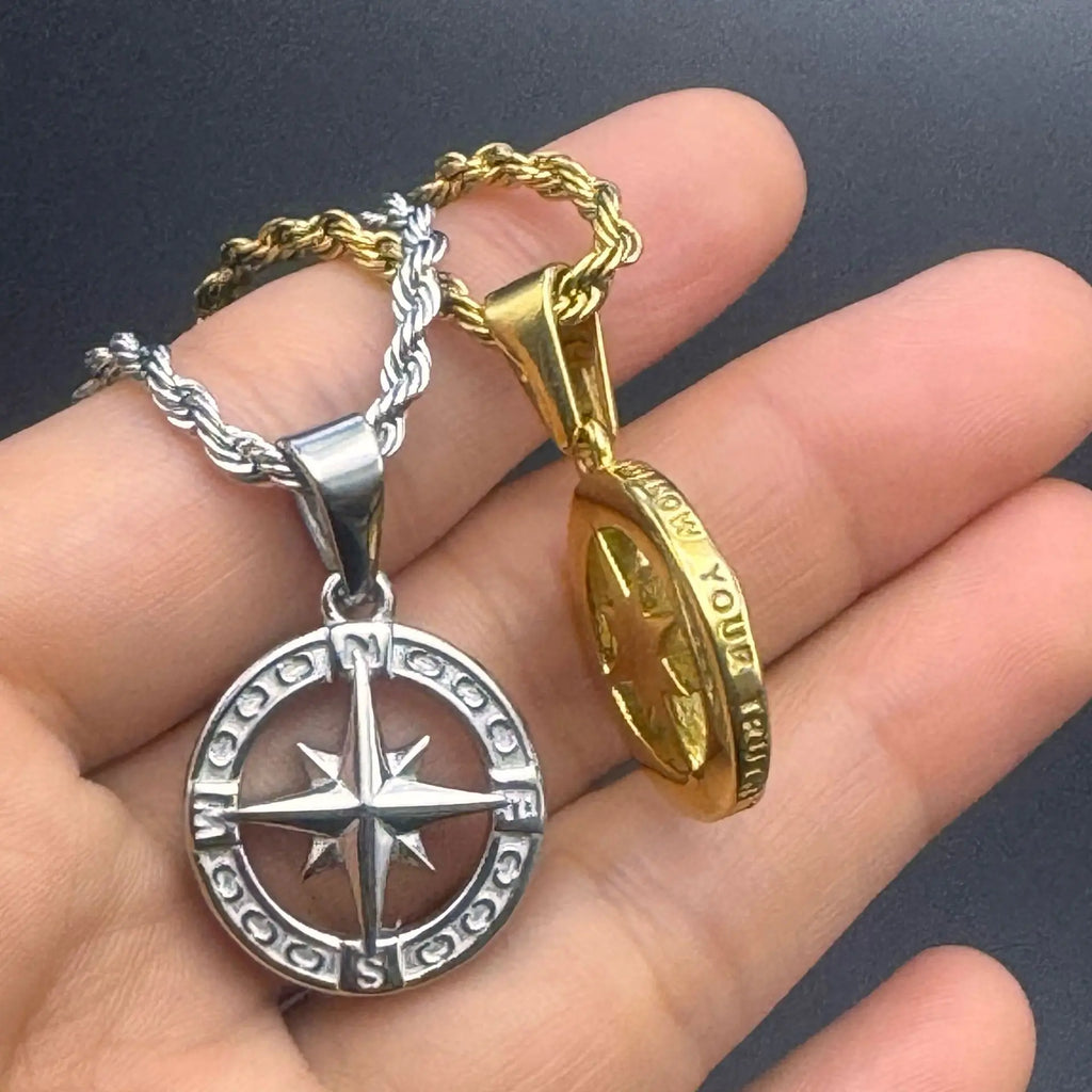 Necklace with Wind Rose Compass Pendant