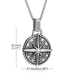 Men's Compass Rose Pendant Necklace
