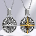 Men's Compass Rose Pendant Necklace in Gold