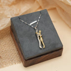 Necklace with Love Hug Pendant for Men Silver
