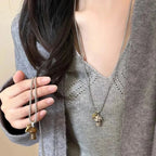 Autumn Mushroom Pendant Necklace tiger eye