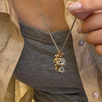 Autumn Mushroom Pendant Necklace tiger eye