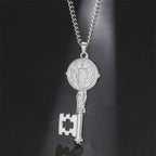 Necklace with Catholic key pendant silver