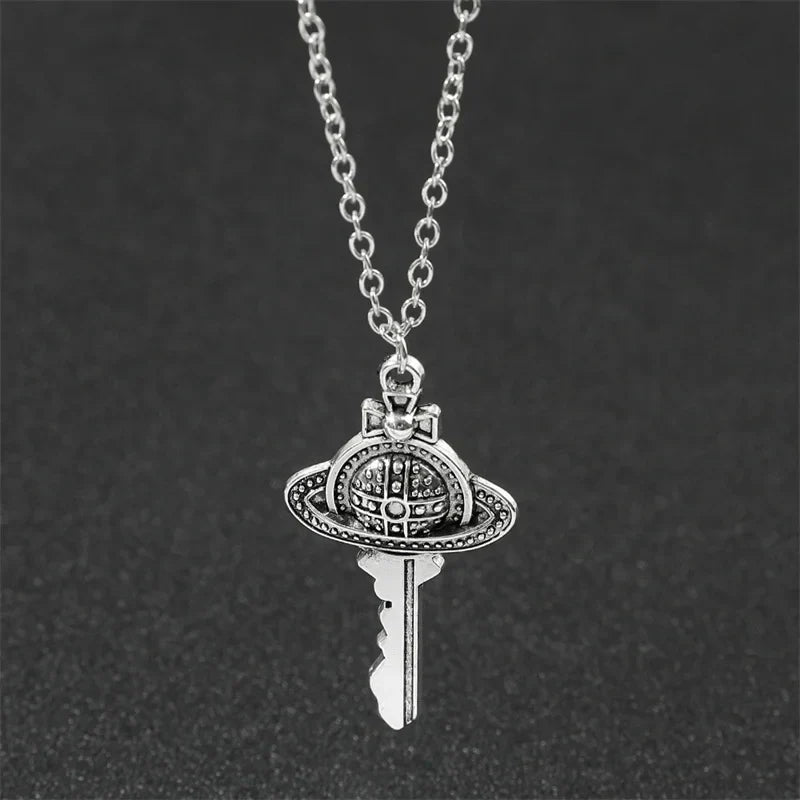 Necklace with universe key pendant