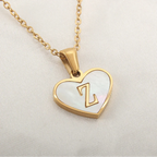 White heart pendant necklace initial z