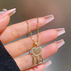 Necklace with Crystal Heart Dreamcatcher Pendant