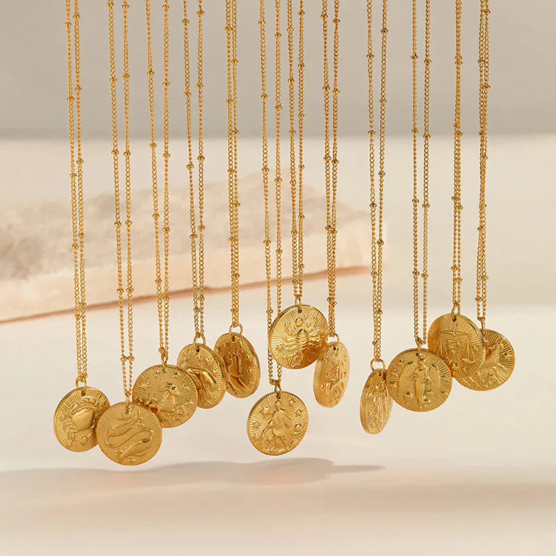 Necklace with Constellation Zodiac Sign Pendant