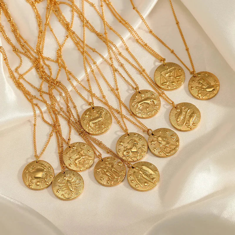 Necklace with Constellation Zodiac Sign Pendant